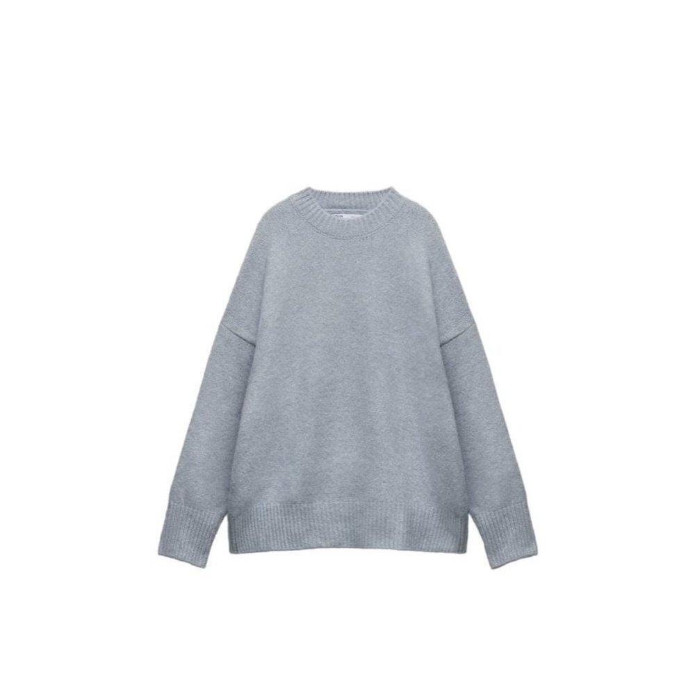 ZARA BASIC KNIT SWEATER BLUE SIZE S 9598/211